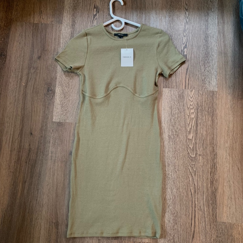 NWT Forever 21 Olive Green Bodycon Dress
